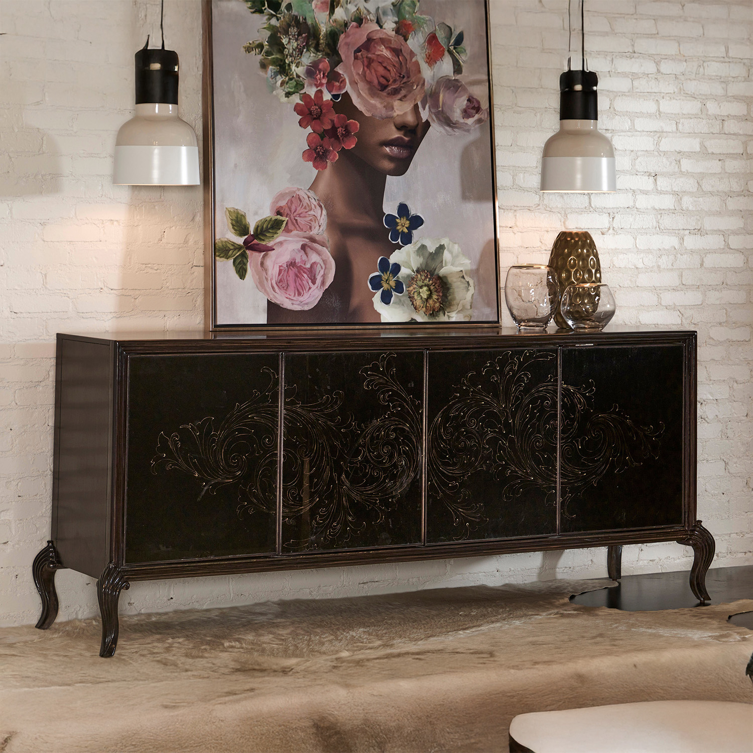 Entertainment 4 Door Media Credenza