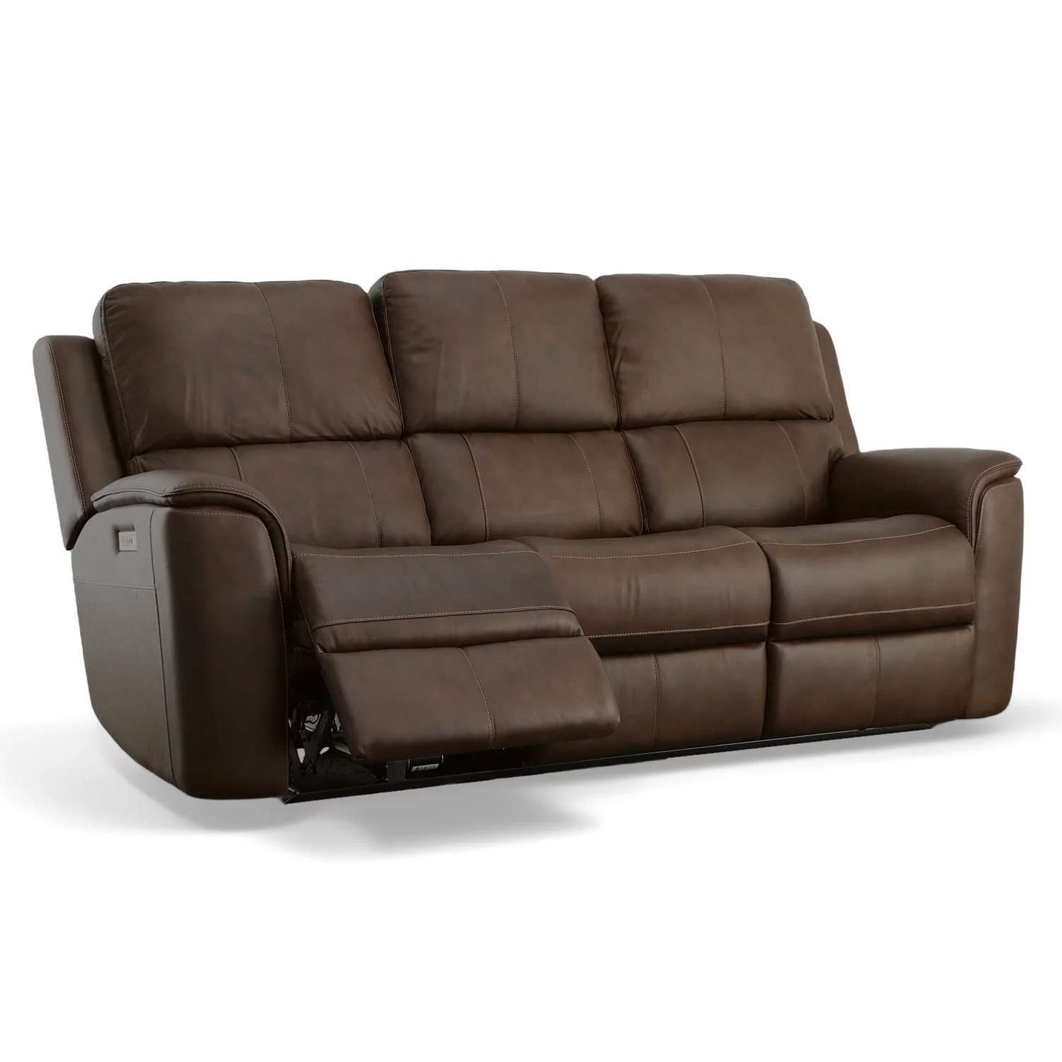 Henry Burnt Umber Leather Power Reclining Sofa with Power Headrests & Lumbar - Image 2